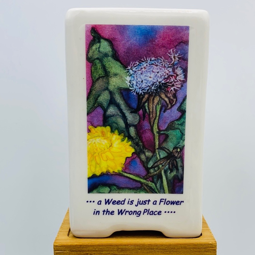 DANDELION Hand Crafted Watercolor Art Home Decor Planter Office Organizer Gifts